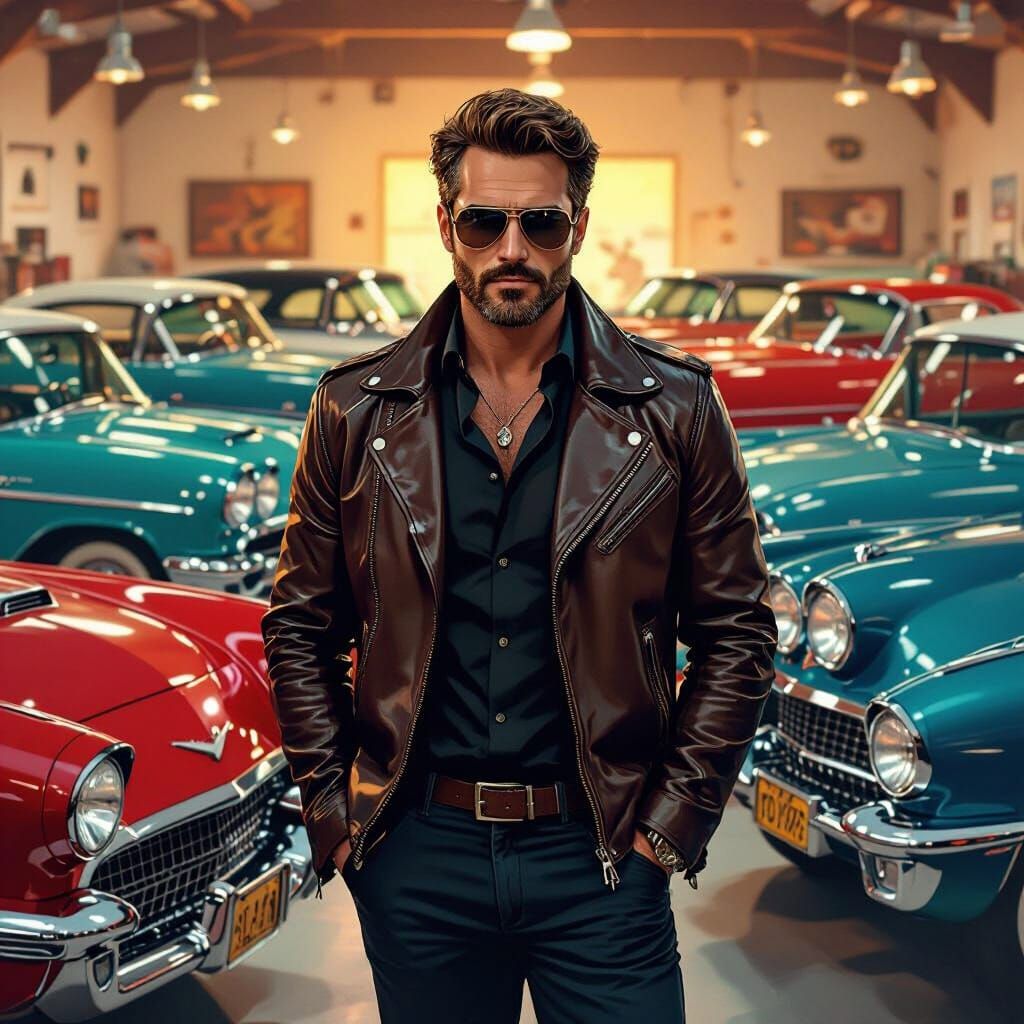 Extremely handsome and surrounded by antique corvette’s.