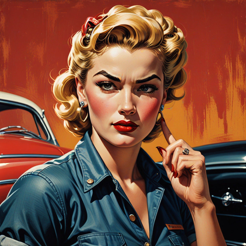 Rockabilly Siren Forms Heart with Flair