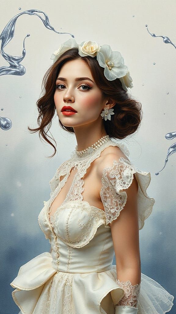 Surreal Goddess in Ethereal Fashion Attire