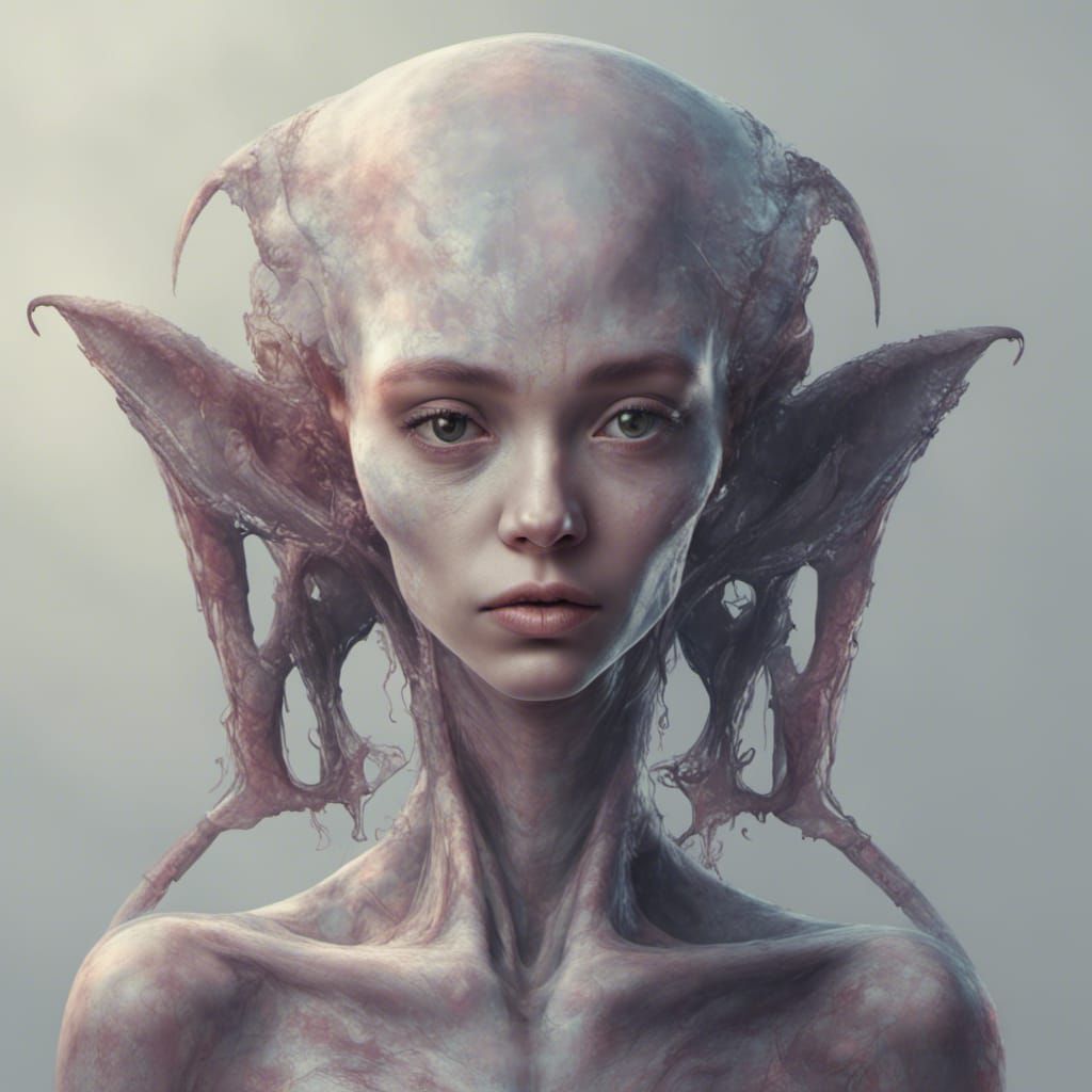 Artistic Portrait of an Alien Girl