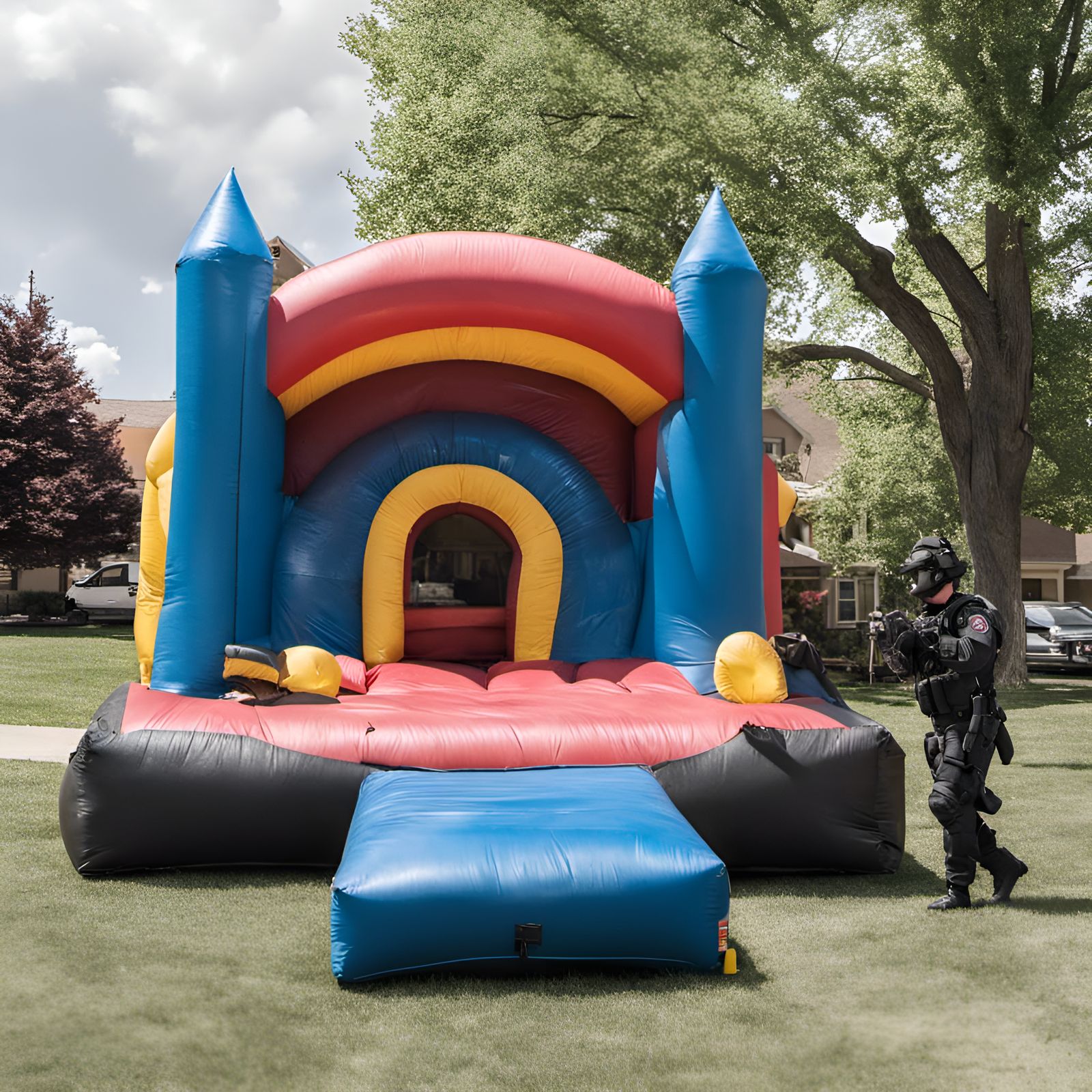 SWAT Team Raids a Bouncy House