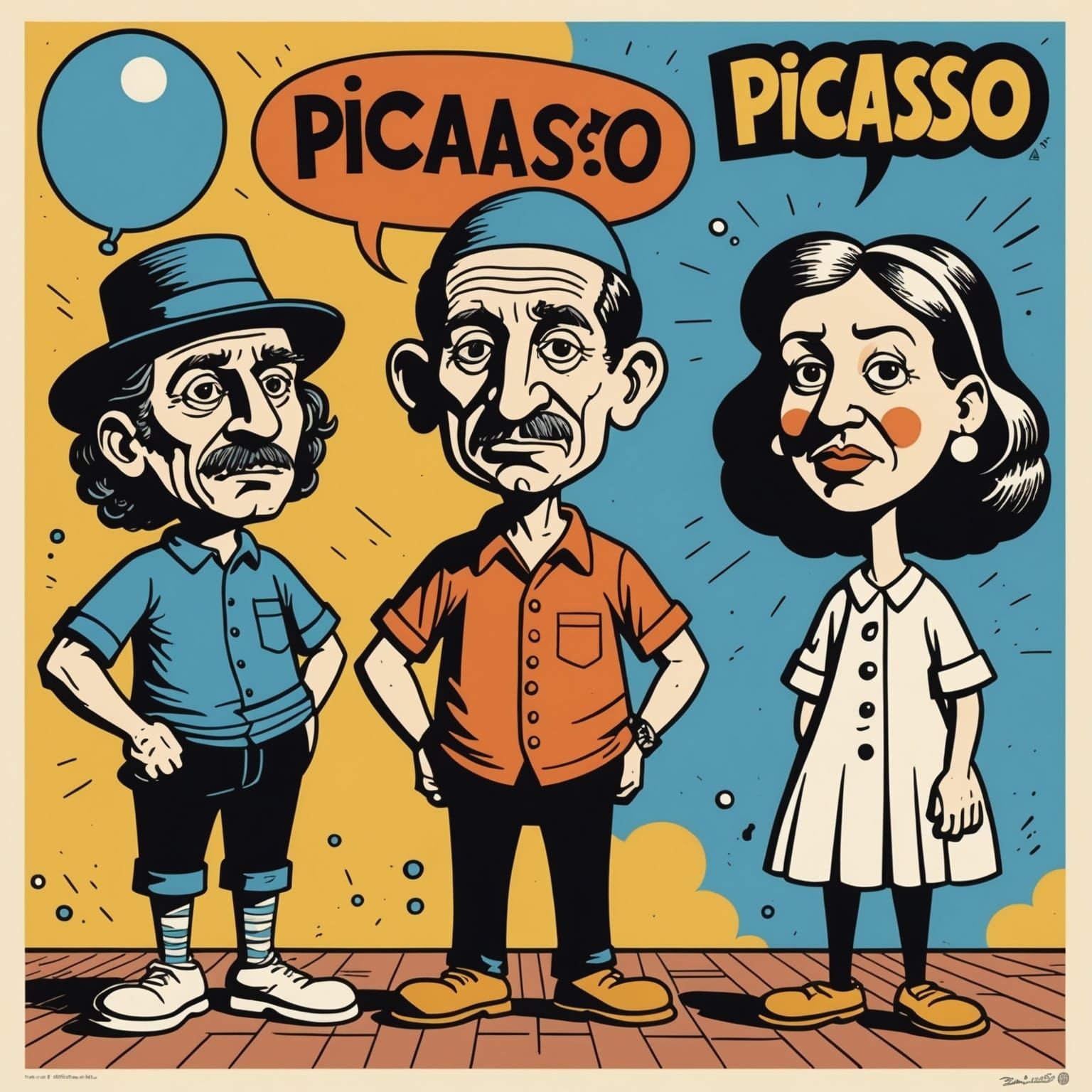 Cartoon Characters Strike with Art in Pop Art Style