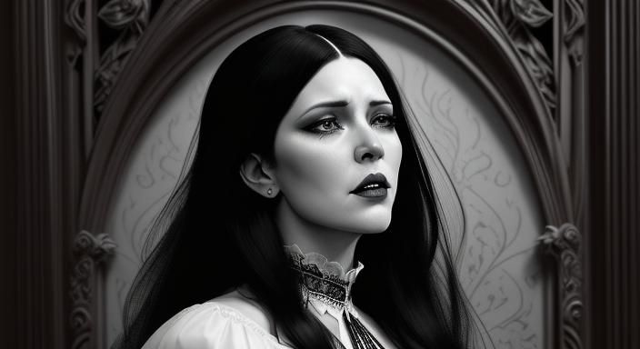 Grief-Stricken Banshee Portrait in Art Nouveau Style