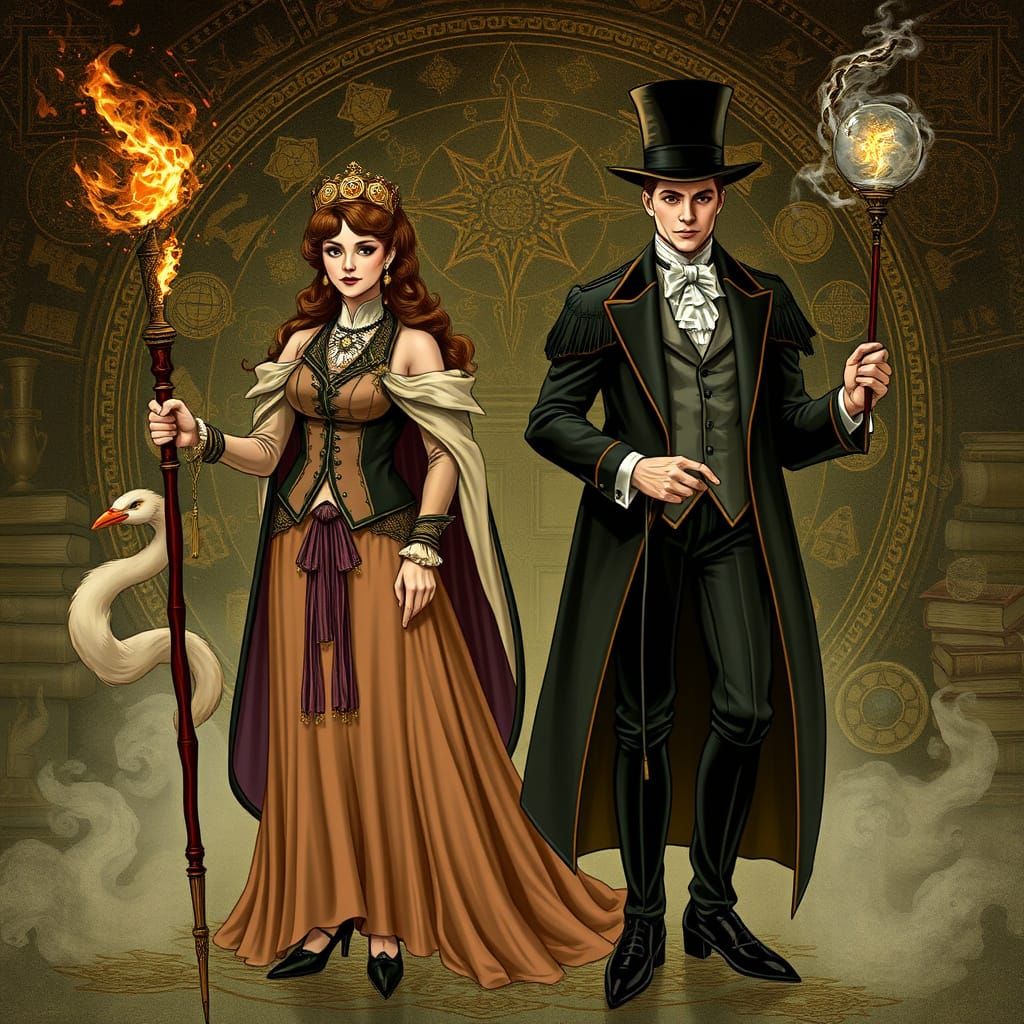 Victorian Wizards in the Style of Classic Fantasy Art