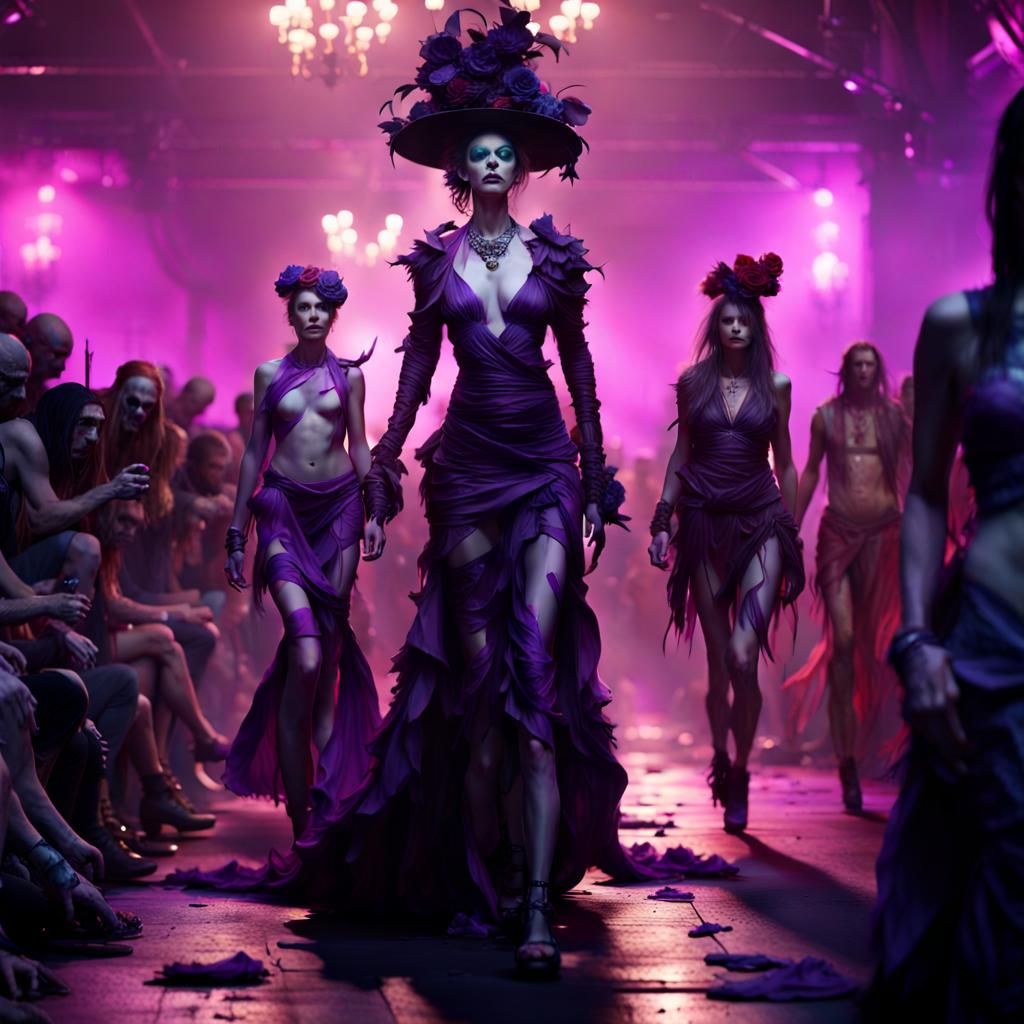Zombie Fashion Parade on Catwalk from Hell