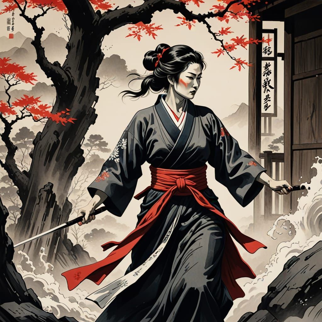 A lady defends her home