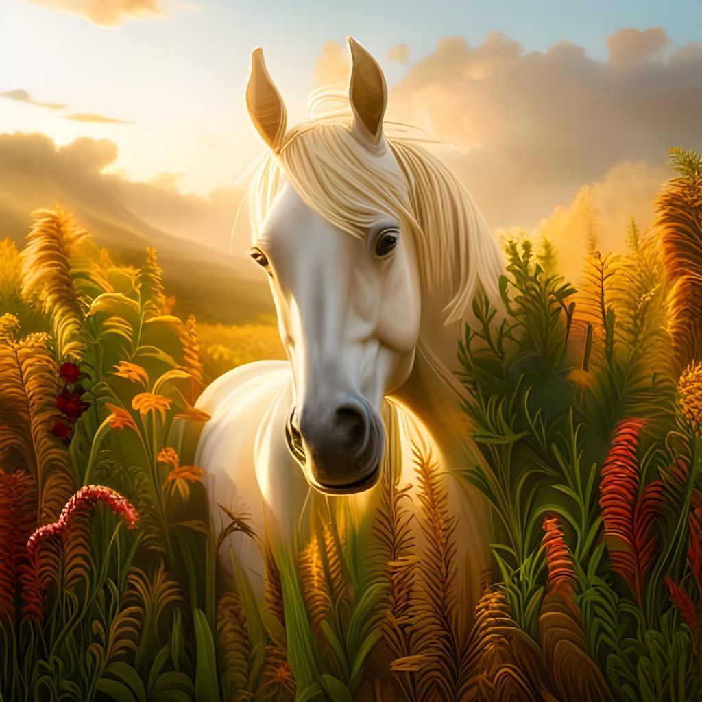 Horse Paper Sculpture Diorama in Deep Focus