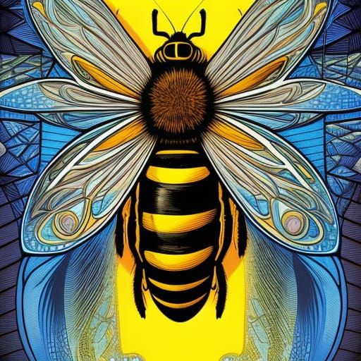 A giant, psychedelic bee