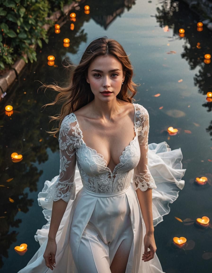 Beautiful Woman with Heart Reflections, Masterpiece