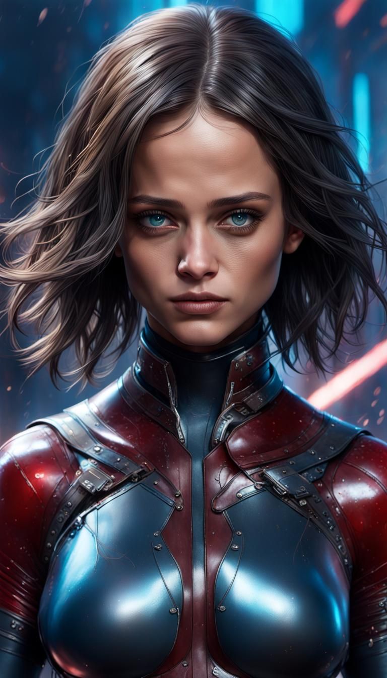 Alicia Vikander as Alita: Hyperdetailed 8k Portrait