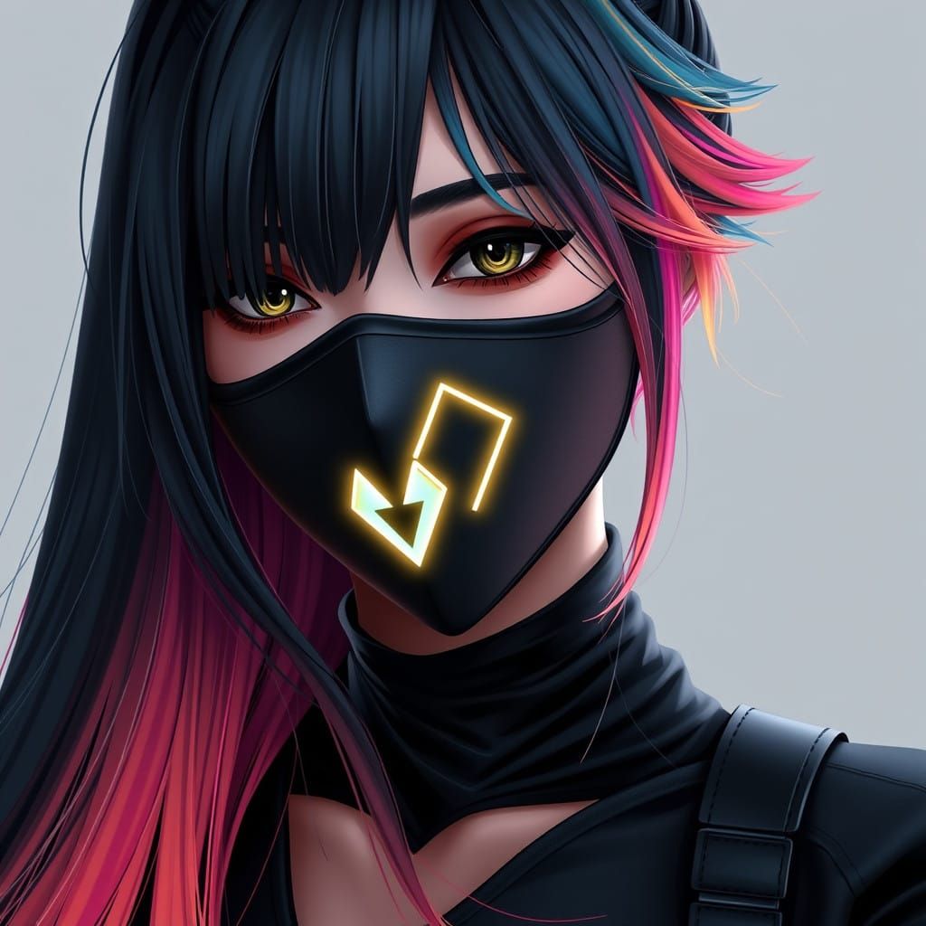 Mysterious Fortnite Queen in Neon Black Attire