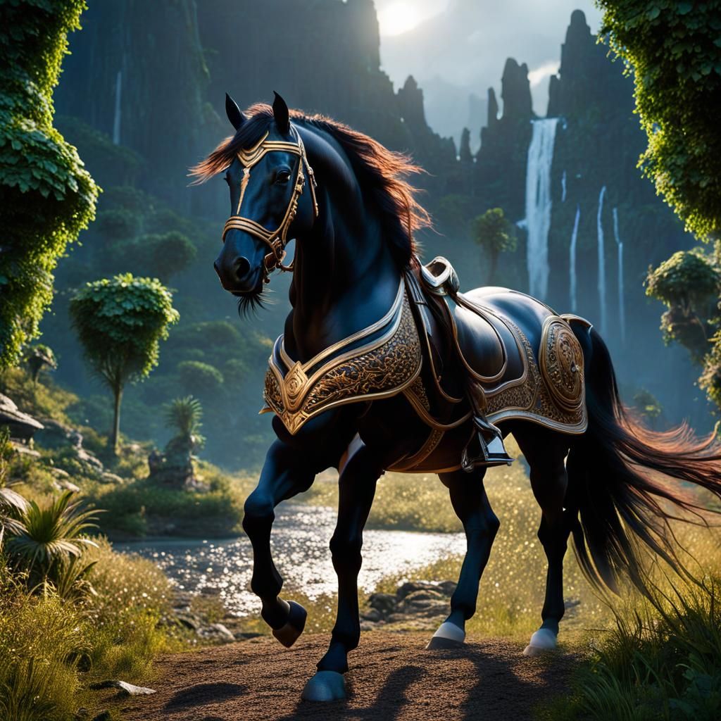 Horse Made of Candle Smoke: Hyperrealistic Art