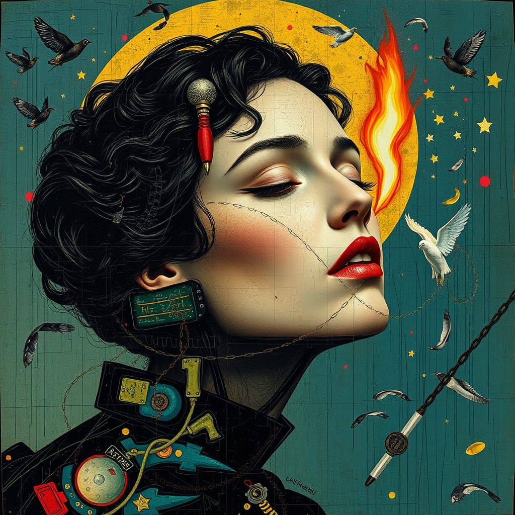 Cyberpunk Whimsy: A Blend of Film Noir and Fantasy