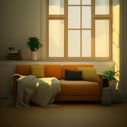 Bright Living Room with Vaulted Ceiling in 8k