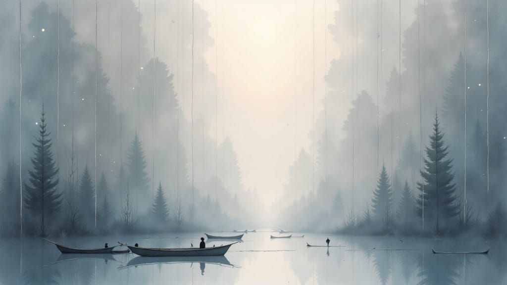 Ethereal Misty Landscape in Soft Pastel Hues