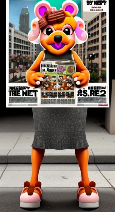 WWII Propaganda Figure with Splatoon Muppet and Fractal Patt...