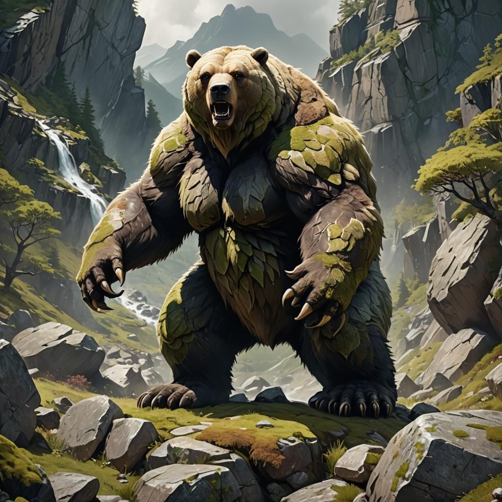 Majestic Terrabear in Rugged Mountain Landscape