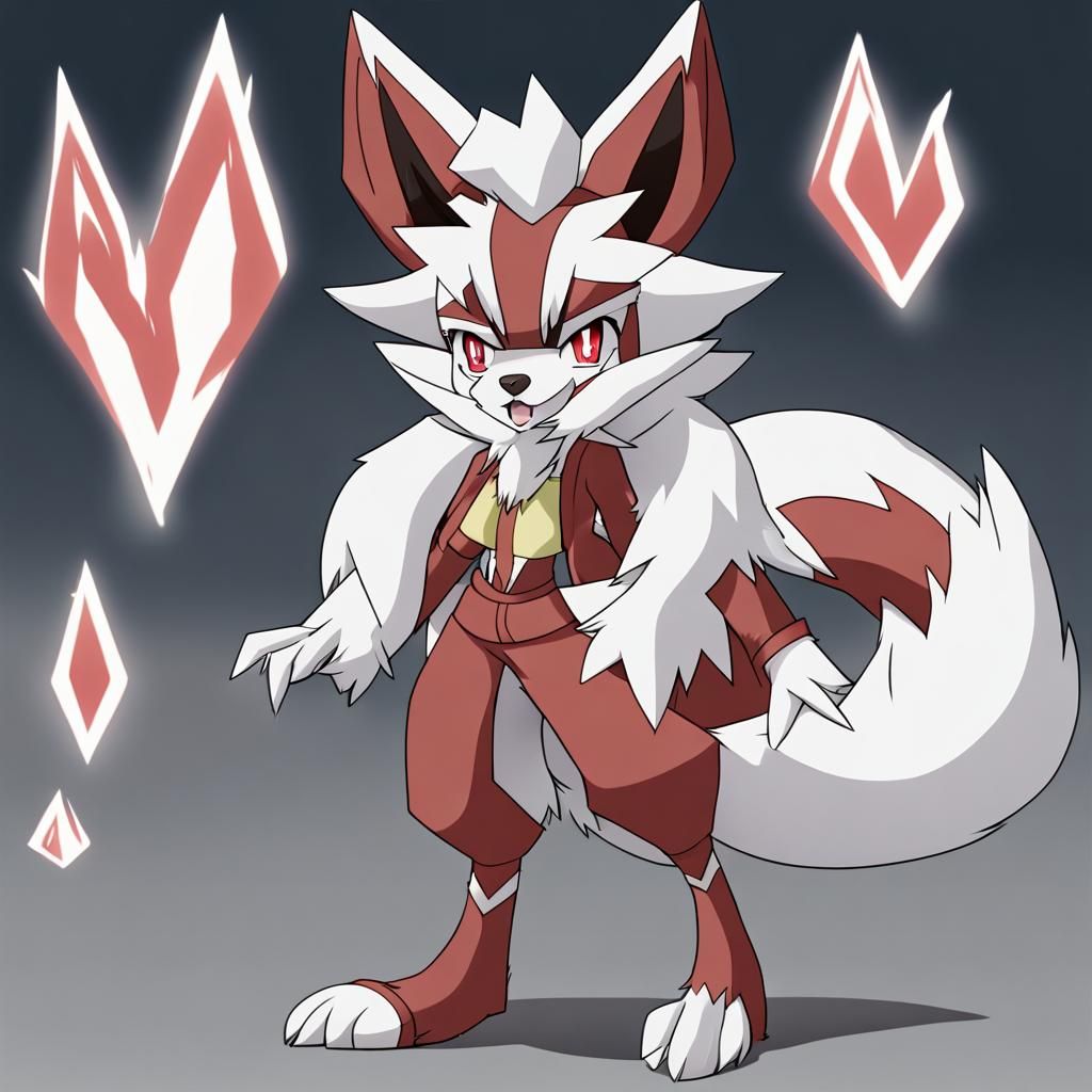 Anime Girl as Lycanroc Midday Form