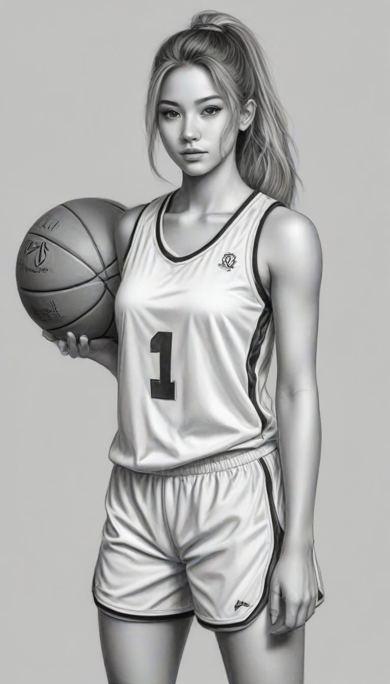 Vibrant Manga Basketball Player Sketch