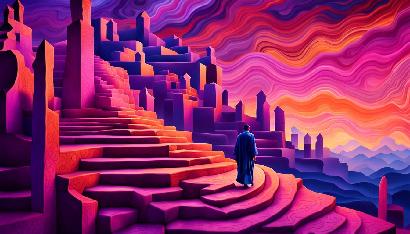 Ethereal Cityscape at Dusk in Magical Realism Style