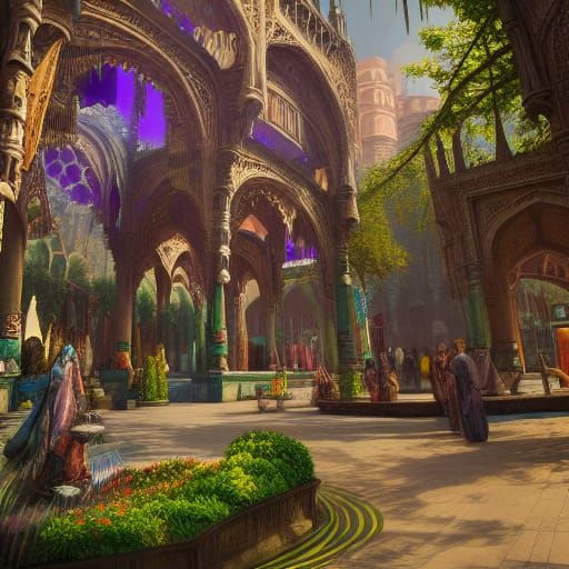 Neo-Gothic Indian Market in Paradise Gardens