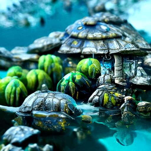 Fantastical Turtle Paradise in Detailed Matte Painting