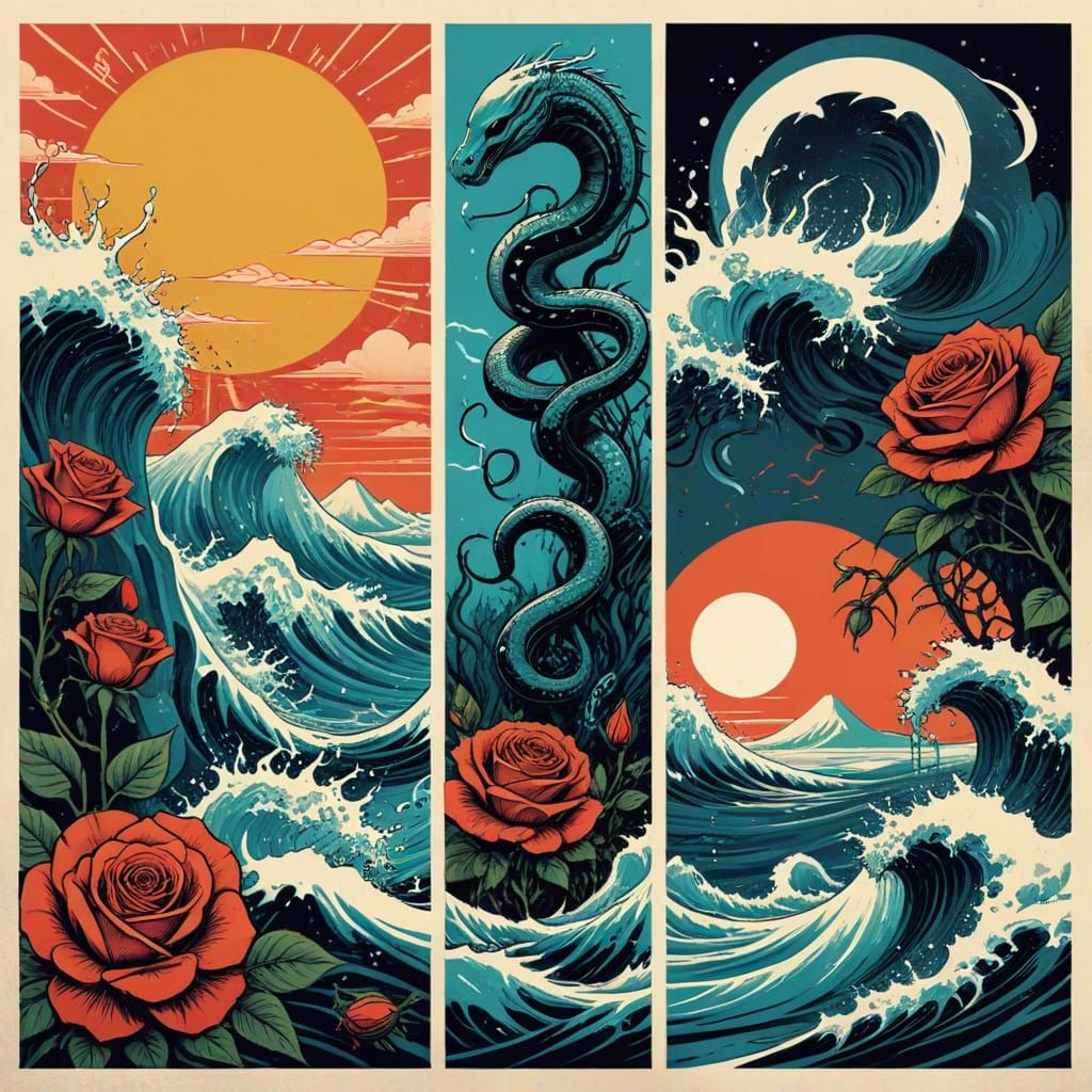 Retro Comic Art: Summer and Mystical Scenes