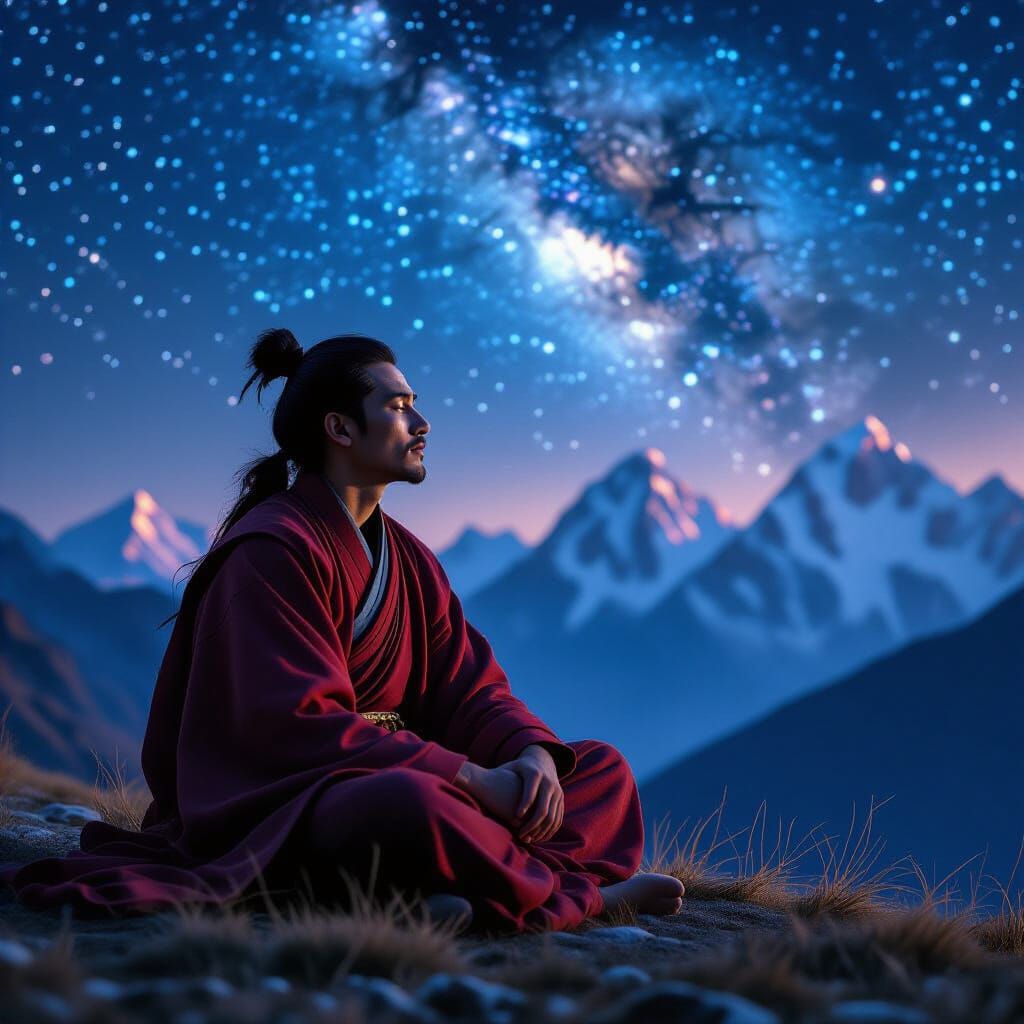 Mysterious Hindi Man Cries Under Starry Sky