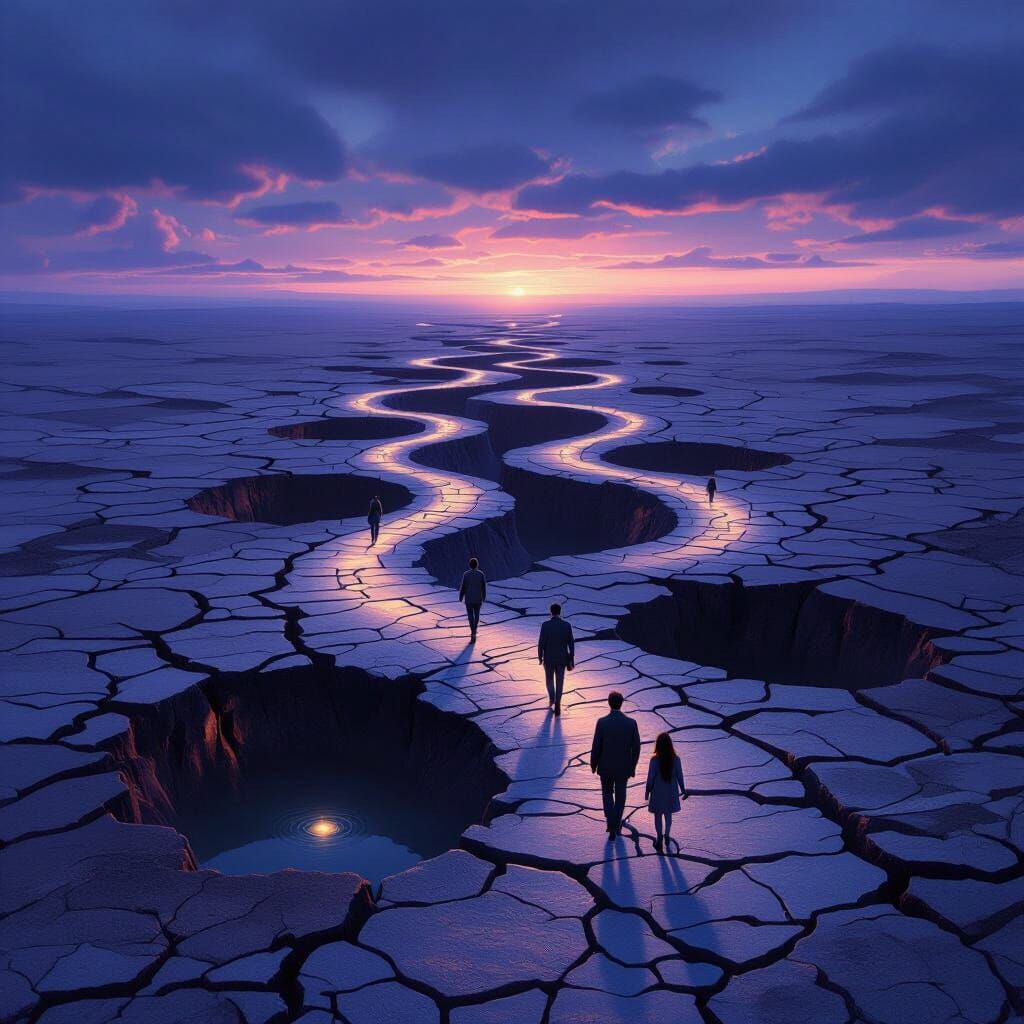 People Fall Into Holes on Surreal Paths