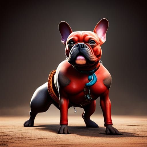 French Bulldog as a Mexican Thai Boxer