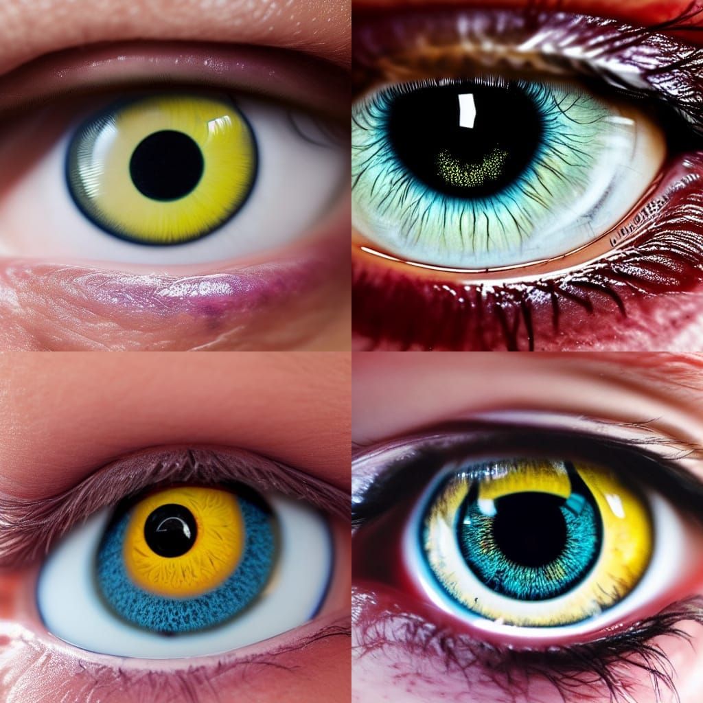 Eye Close-up with Yellow and Purple Iris
