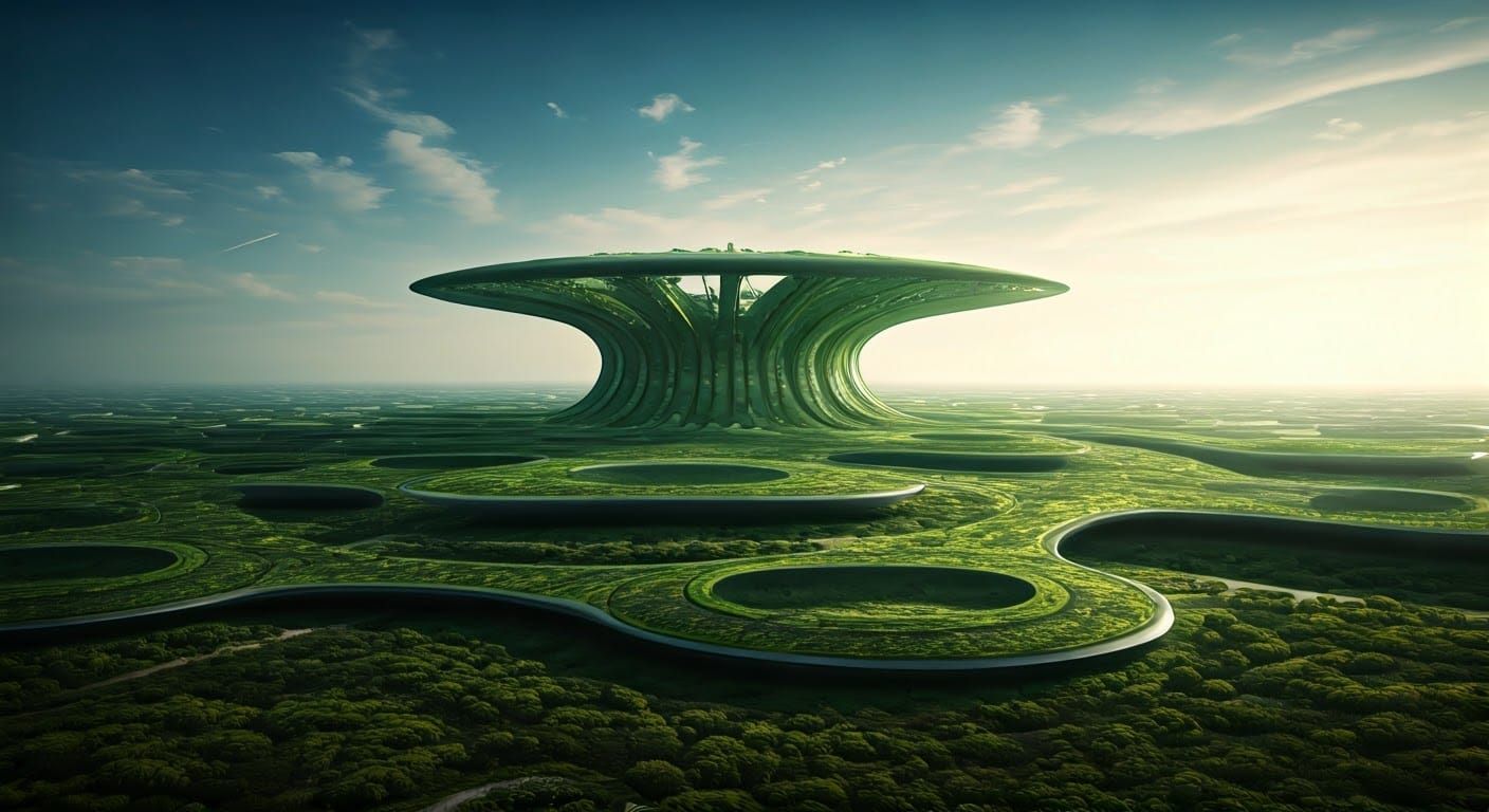 Sustainable Futuristic Metropolis in Heavenly Light