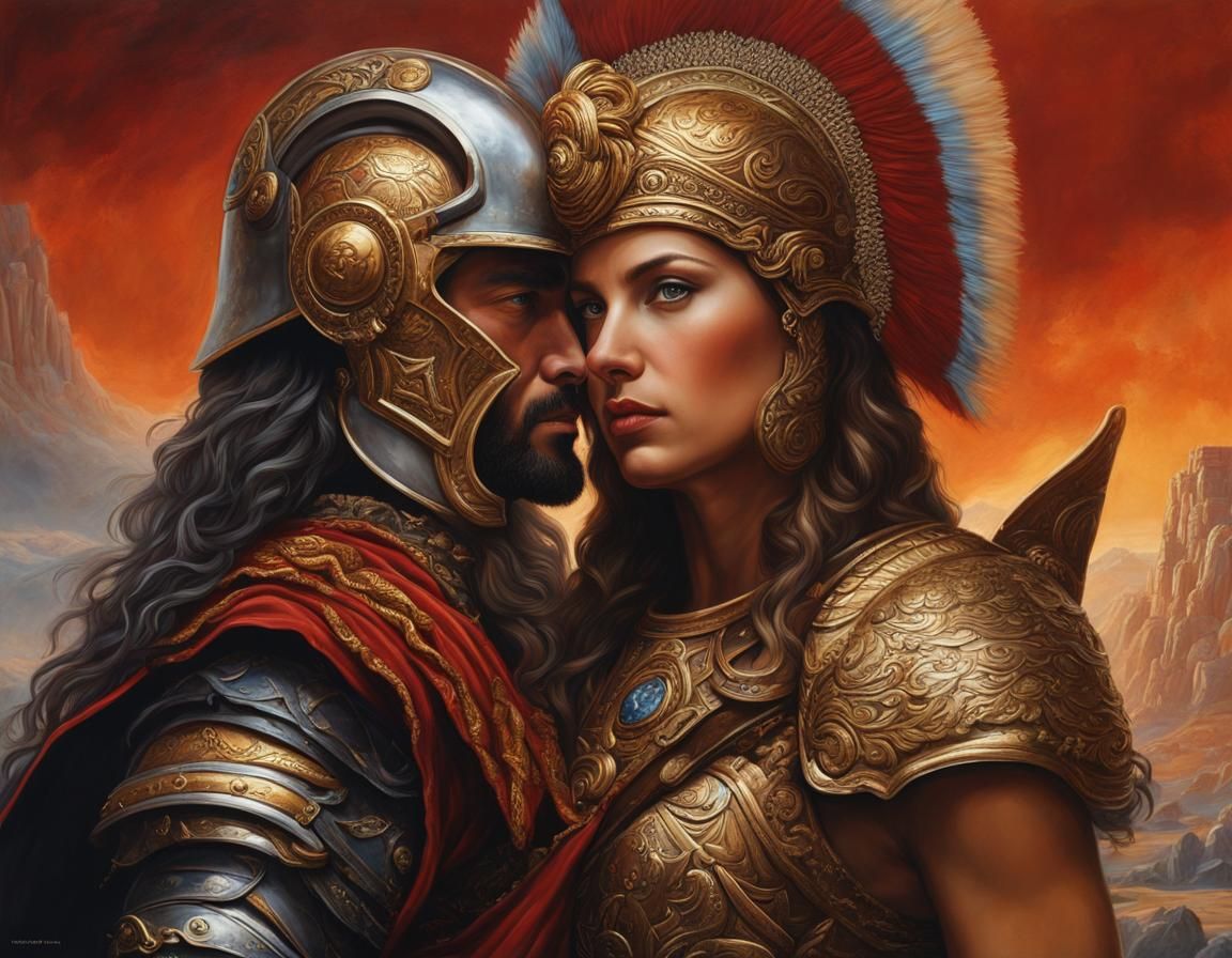 Mars and Rhea Silvia: Epic Olympian Portrait