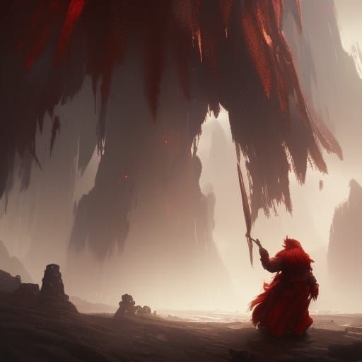 Detailed Dwarf Cleric with Red Hair and Beard