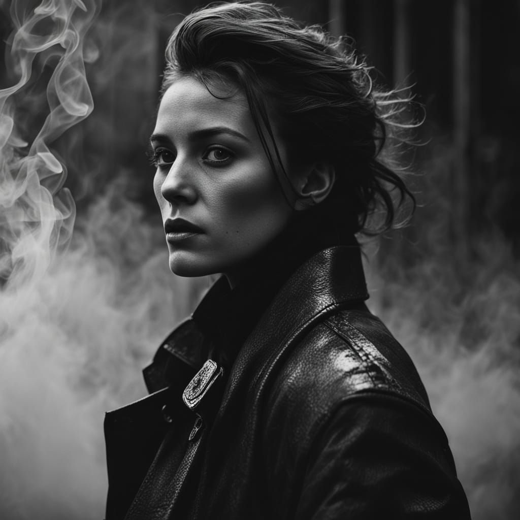 Gritty Goth Fashion Portrait in Black and White