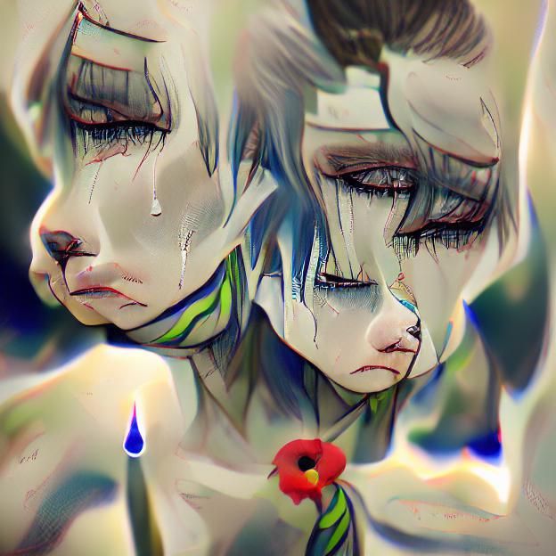 Evocative AI Image Depicting Profound Sorrow