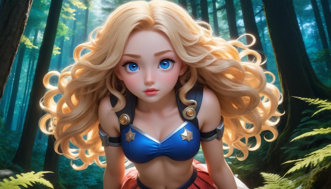 Anime Girl in Spaceship Landing, 3D Rendered Art