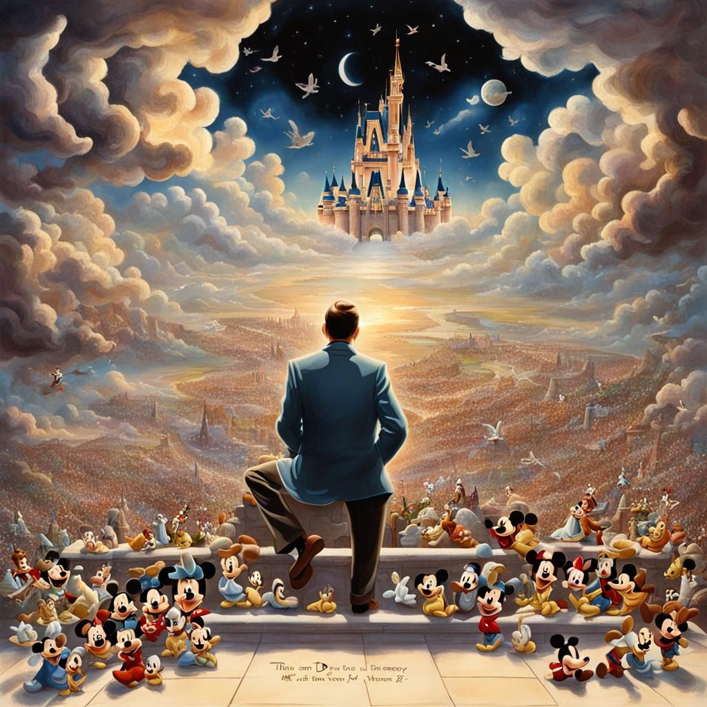 Walt Disney in Heaven: AI Generated Image