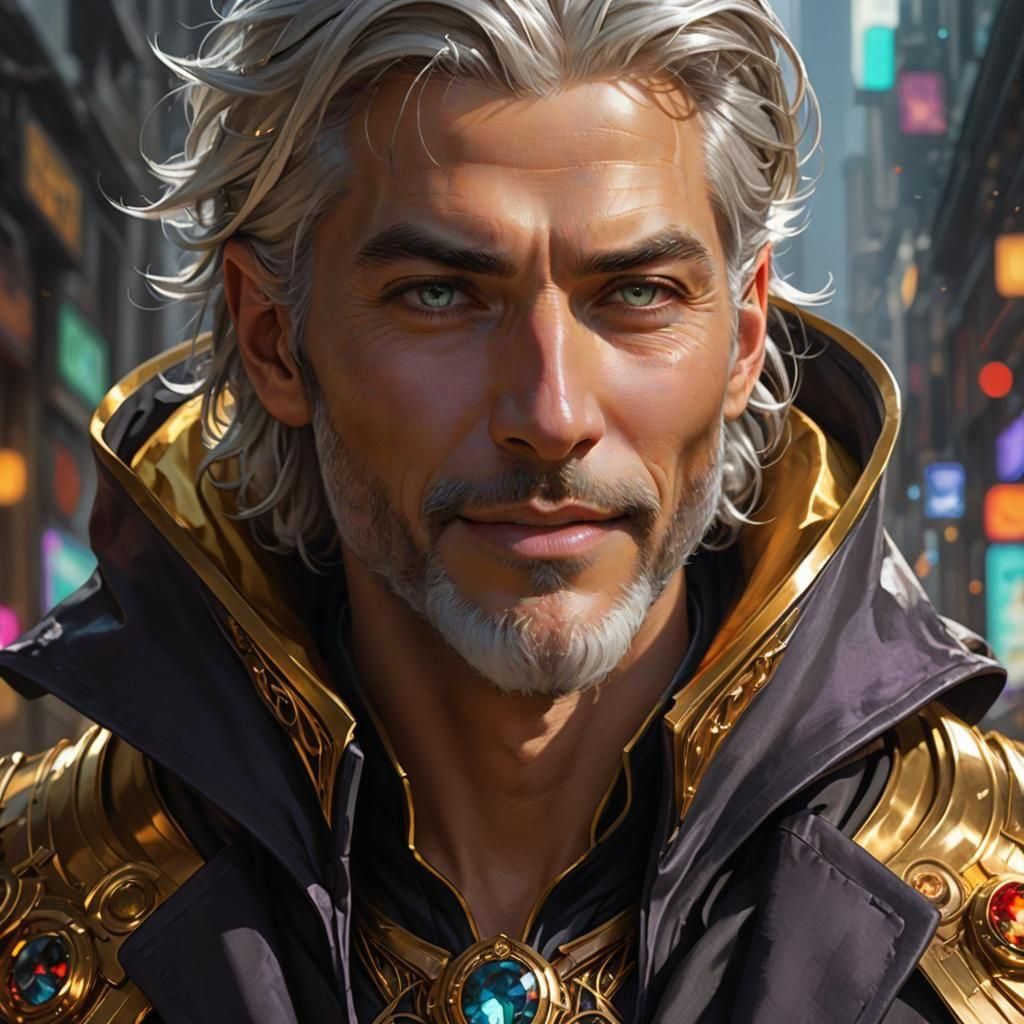 Epic Space Wizard in High Sci-Fi Style