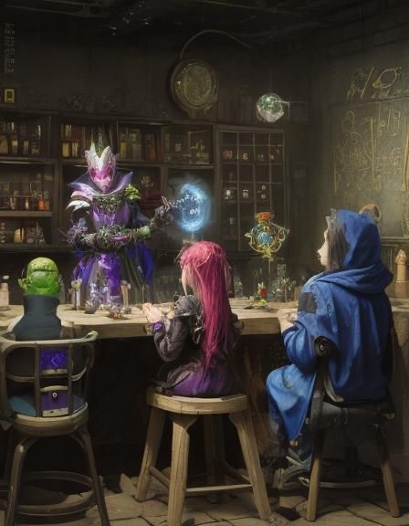 Cyberpunk Alchemist: Chaotic Fusion of Magic and Tech