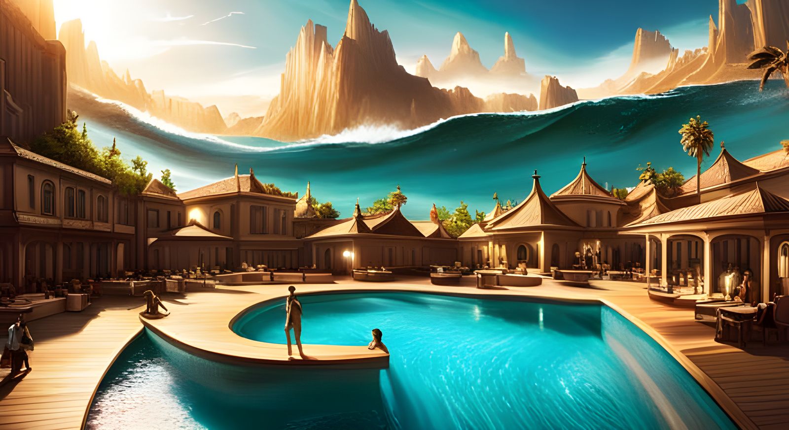 Tsunami Disrupts Pool Party in Delort Style