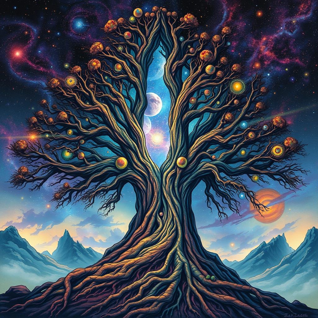 Cosmic Tree Portal: Ancient Roots in Space