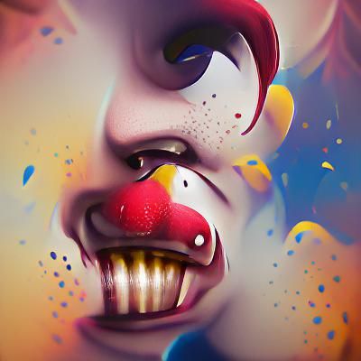 Sinister Clown with Evil Smile in HD Style