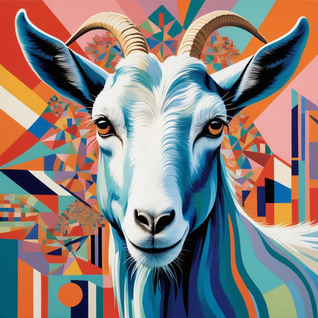 Vibrant Goat in Notting Hill Landscape