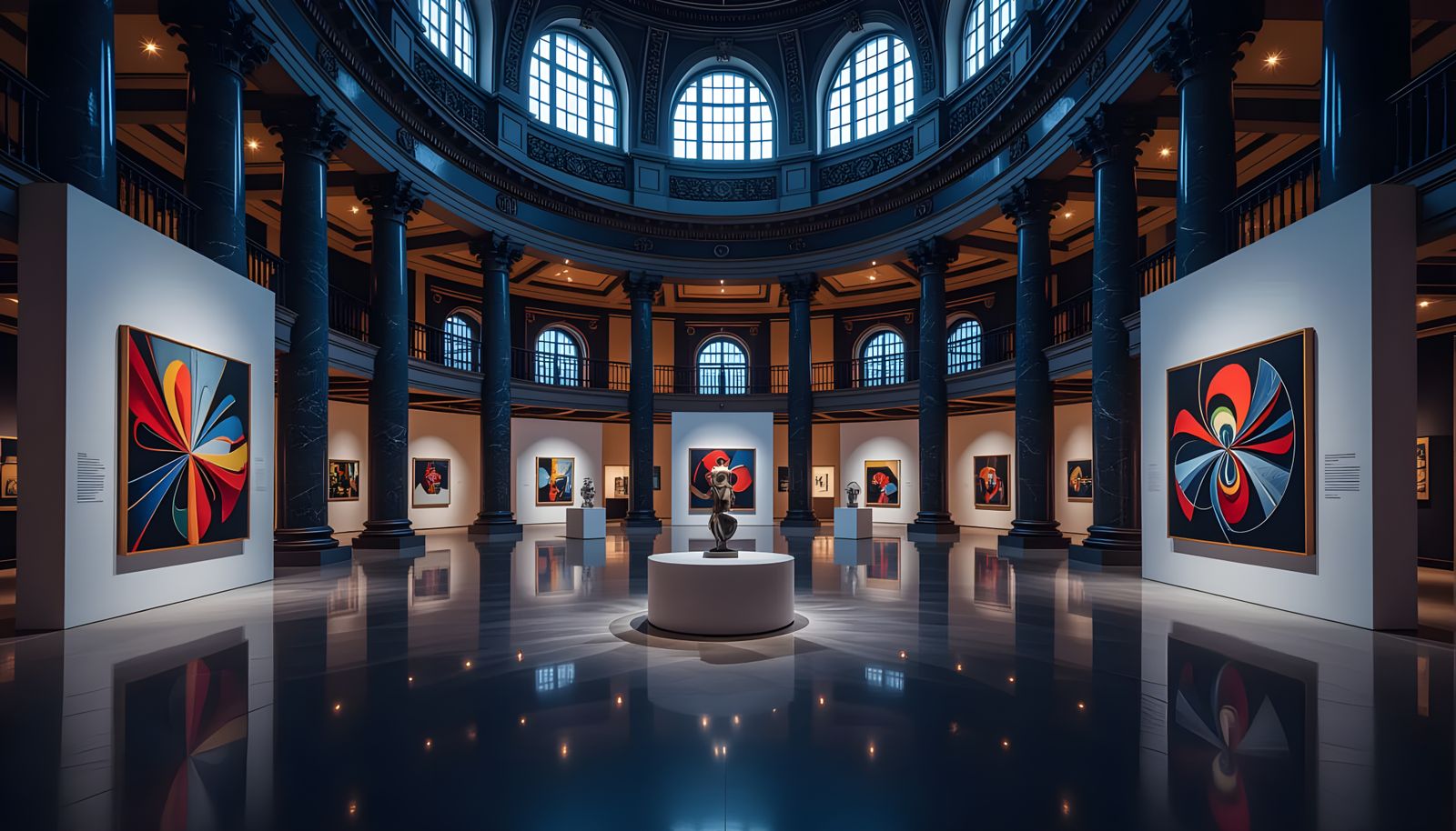 Art Exhibition View in Circular Venue HDR