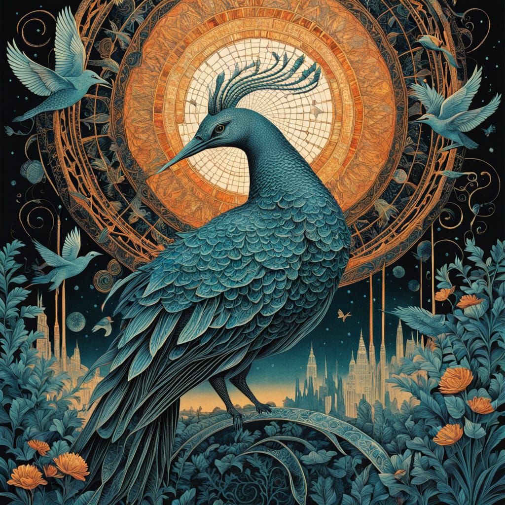 Ethereal Spaceship, Inspired by Ancient Myths and Gustave Kl...