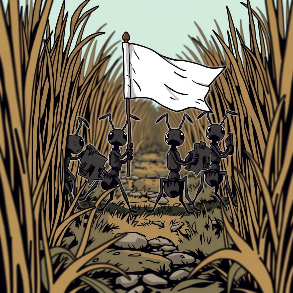 Ants in Military March Comic Art