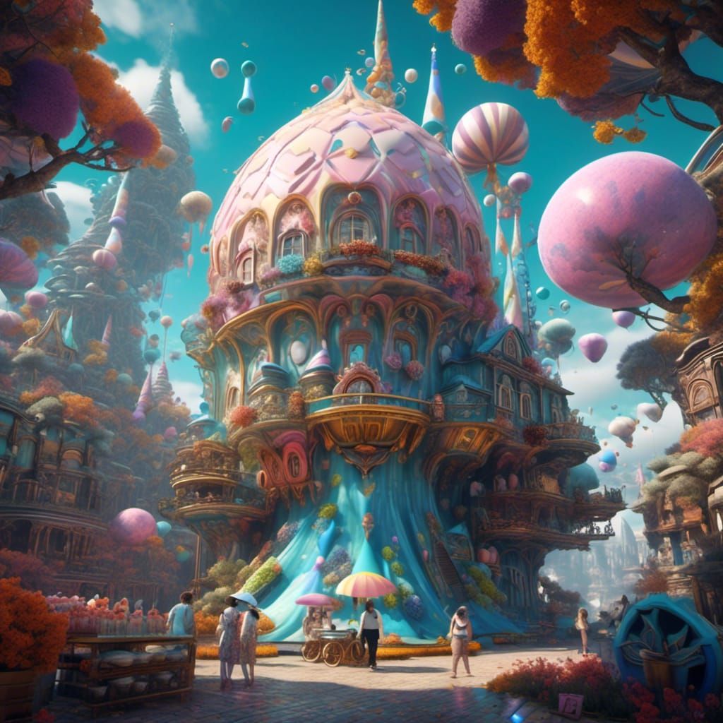 Futuristic Ice Cream Vendor in Quantum Realm