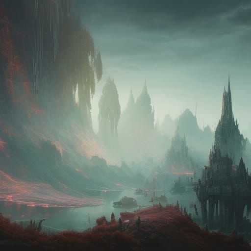 Fantastical Matte Painting with Intricate Details