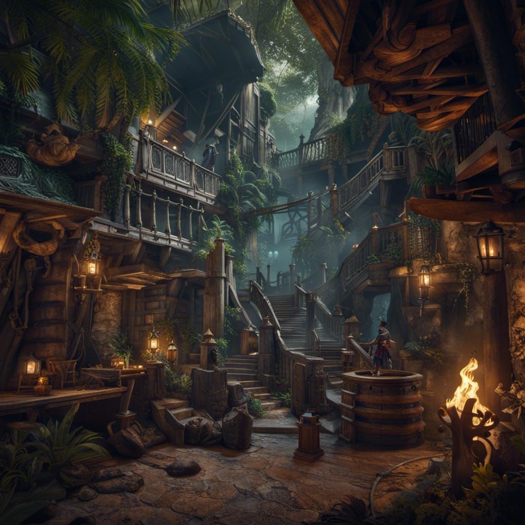 Detailed Pirates of the Caribbean Matte Painting